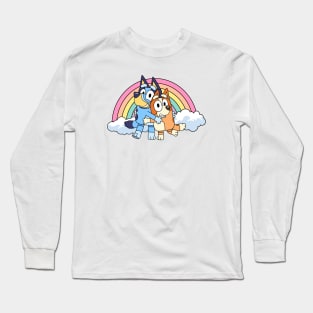 Bluey and bingo rainbow Long Sleeve T-Shirt